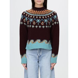 Alanui Women Alanui Crewneck Jumper In Virgin Wool With Ethnic Jacquard Motif